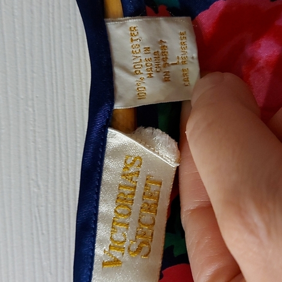 Vintage Victoria Secret Gold Label Jewel Tone Floral Night Shirt, Short … - Picture 4 of 7